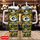 Green Bay Packers NFL Camouflage Custom Stanley Quencher 30oz-40oz Stainless Steel Tumbler Hot And Cold Tumbler
