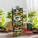 Green Bay Packers NFL Camouflage Custom Stanley Quencher 30oz-40oz Stainless Steel Tumbler Hot And Cold Tumbler