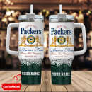 Green Bay Packers NFL Champions Modelo Custom Stanley Quencher 30oz-40oz Stainless Steel Tumbler Hot And Cold Tumbler