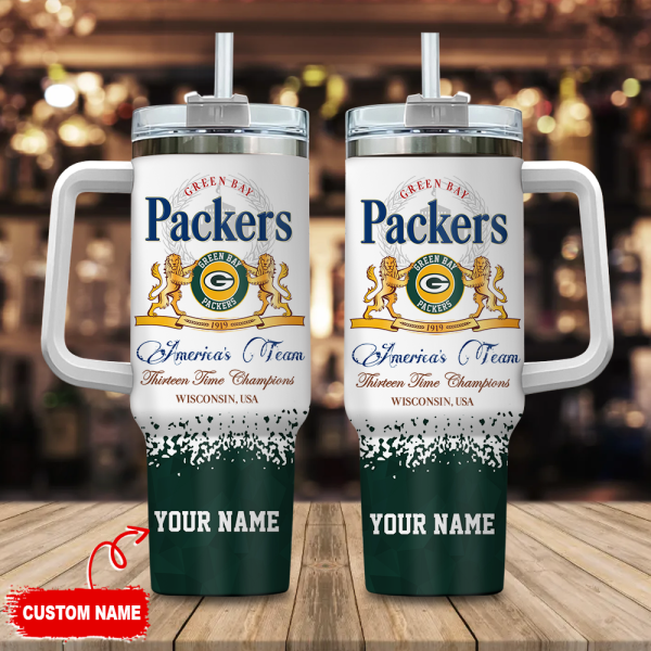 Green Bay Packers NFL Champions Modelo Custom Stanley Quencher 30oz-40oz Stainless Steel Tumbler Hot And Cold Tumbler