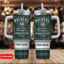 Green Bay Packers NFL Custom Stanley Quencher 30oz-40oz Stainless Steel Tumbler Hot And Cold Tumbler