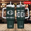 Green Bay Packers NFL Laser Engraved Effect Custom Stanley Quencher 30oz-40oz Stainless Steel Tumbler Hot And Cold Tumbler
