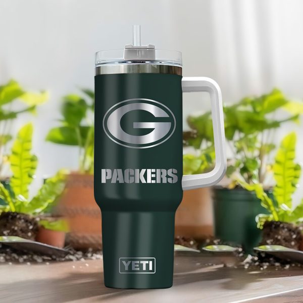 Green Bay Packers NFL Laser Engraved Effect Custom Stanley Quencher 30oz-40oz Stainless Steel Tumbler Hot And Cold Tumbler - Image 2