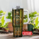 Green Bay Packers NFL Golden Logos US Flag Custom Stanley Quencher 30oz-40oz Stainless Steel Tumbler Hot And Cold Tumbler