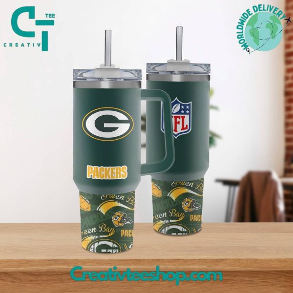 Green Bay Packers NFL Custom Stanley Quencher 30oz-40oz Stainless Steel Tumbler Hot And Cold Tumbler