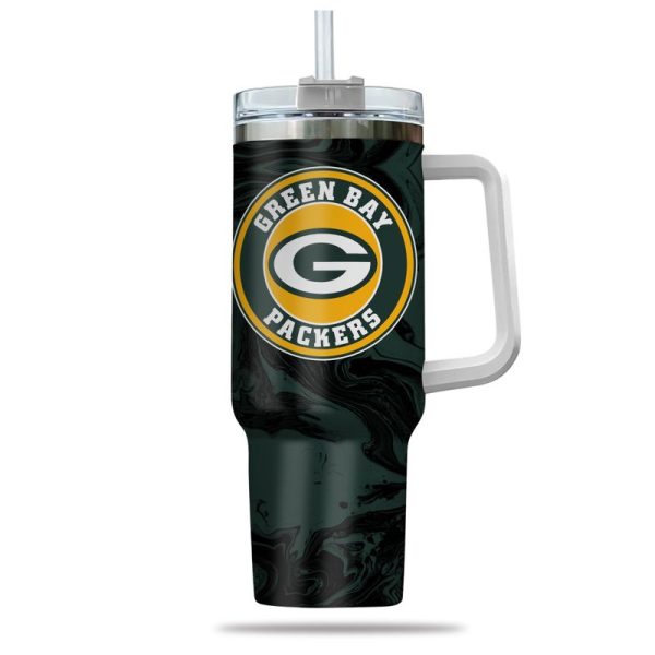 Green Bay Packers NFL Custom Stanley Quencher 30oz-40oz Stainless Steel Tumbler Hot And Cold Tumbler - Image 2