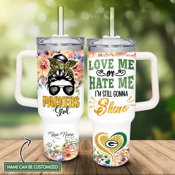 Green Bay Packers NFL Custom Stanley Quencher 30oz-40oz Stainless Steel Tumbler