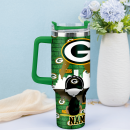 Snoopy and Green Bay Packers Cartoon,NFL Custom Stanley Quencher 30oz-40oz Stainless Steel Tumbler Hot And Cold Tumbler