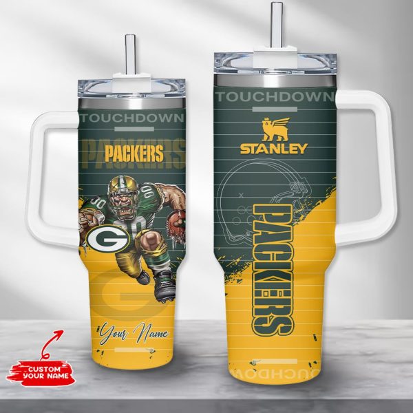Green Bay Packers NFL Custom Stanley Quencher 30oz-40oz Stainless Steel Tumbler Hot And Cold Tumbler