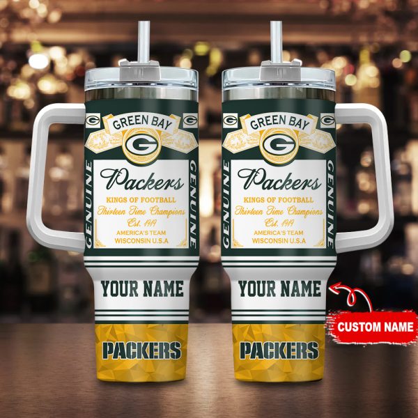 Green Bay Packers NFL Custom Stanley Quencher 30oz-40oz Stainless Steel Tumbler Hot And Cold Tumbler