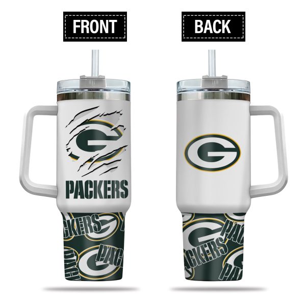 Green Bay Packers NFL Custom Stanley Quencher 30oz-40oz Stainless Steel Tumbler Hot And Cold Tumbler