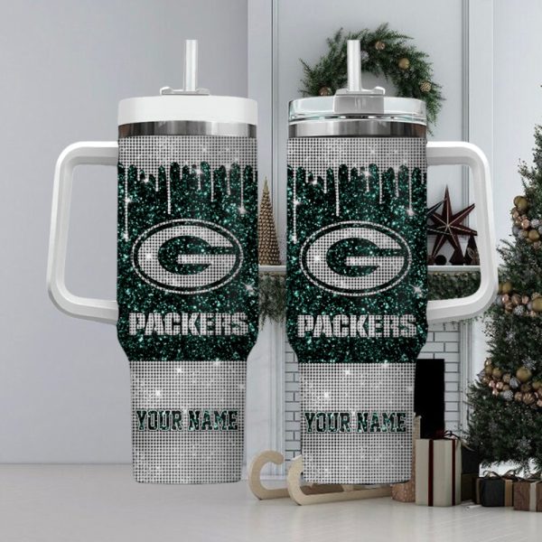 Green Bay Packers NFL Custom Stanley Quencher 30oz-40oz Stainless Steel Tumbler Hot And Cold Tumbler
