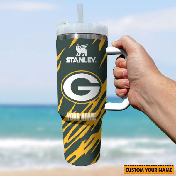 Green Bay Packers NFL Custom Stanley Quencher 30oz-40oz Stainless Steel Tumbler Hot And Cold Tumbler