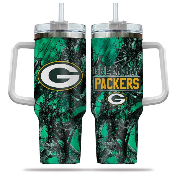 Green Bay Packers NFL Hunting Custom Stanley Quencher 30oz-40oz Stainless Steel Tumbler Hot And Cold Tumbler