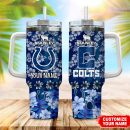 Indianapolis Colts NFL Tropical Floral Custom Stanley Quencher 30oz-40oz Stainless Steel