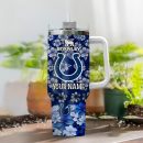 Indianapolis Colts NFL Tropical Floral Custom Stanley Quencher 30oz-40oz Stainless Steel