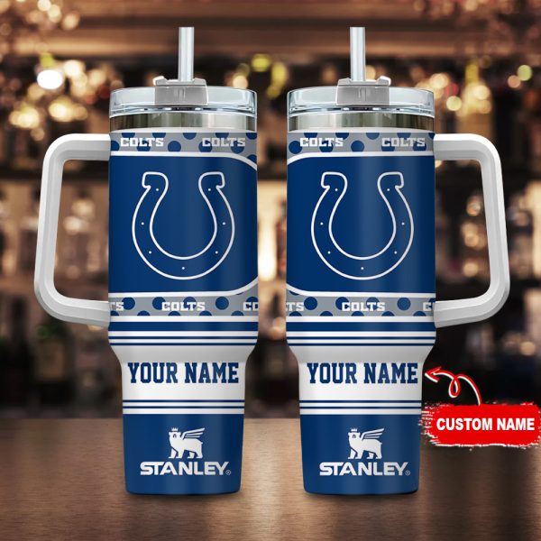 Indianapolis Colts NFL Custom Stanley Quencher 30oz-40oz Stainless Steel Tumbler Hot And Cold Tumbler