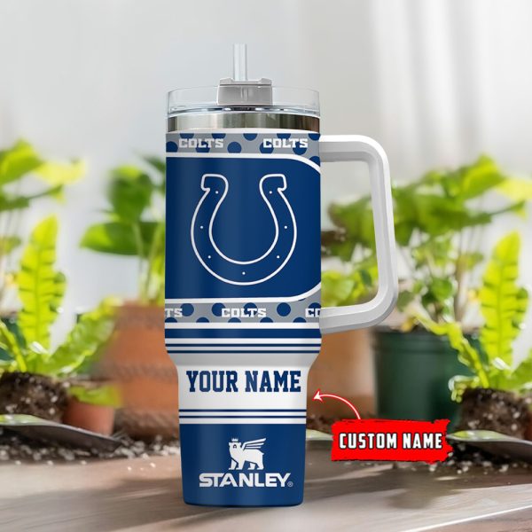 Indianapolis Colts NFL Custom Stanley Quencher 30oz-40oz Stainless Steel Tumbler Hot And Cold Tumbler - Image 2