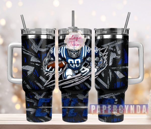 Indianapolis Colts NFL Sports Custom Stanley Quencher 30oz-40oz Stainless Steel Tumbler Hot And Cold Tumbler