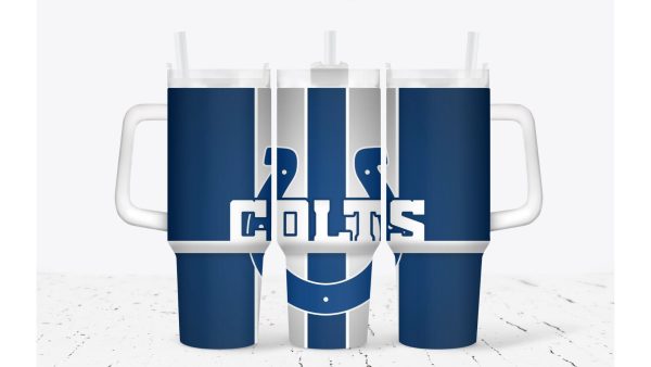Indianapolis Colts Football NFL Custom Stanley Quencher 30oz-40oz Stainless Steel Tumbler Hot And Cold Tumbler