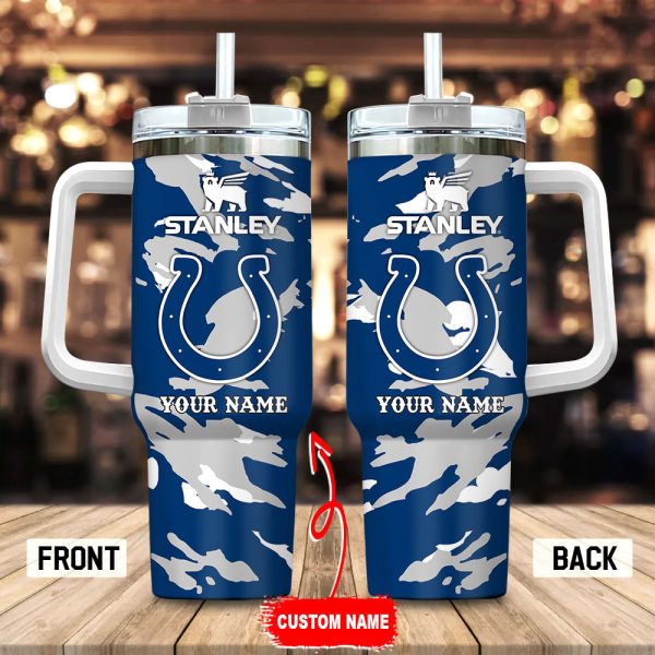 Indianapolis Colts NFL Custom Stanley Quencher 30oz-40oz Stainless Steel Tumbler Hot And Cold Tumbler