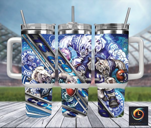 Indianapolis Colts NFL Mascot Custom Stanley Quencher 30oz-40oz Stainless Steel Tumbler Hot And Cold Tumbler