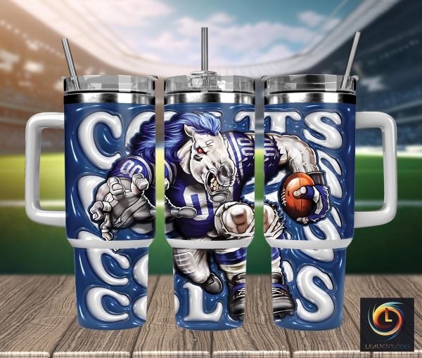 Indianapolis Colts NFL Mascot Custom Stanley Quencher 30oz-40oz Stainless Steel Tumbler Hot And Cold Tumbler