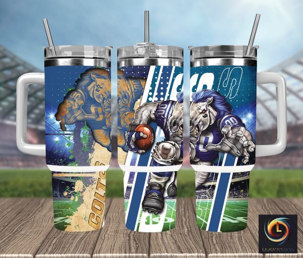 Indianapolis Colts NFL Mascot Custom Stanley Quencher 30oz-40oz Stainless Steel Tumbler Hot And Cold Tumbler
