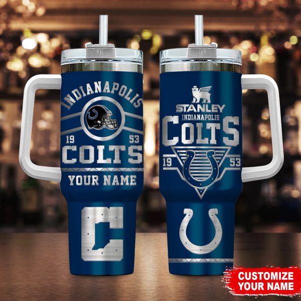Indianapolis Colts NFL Custom Stanley Quencher 30oz-40oz Stainless Steel Tumbler Hot And Cold Tumbler