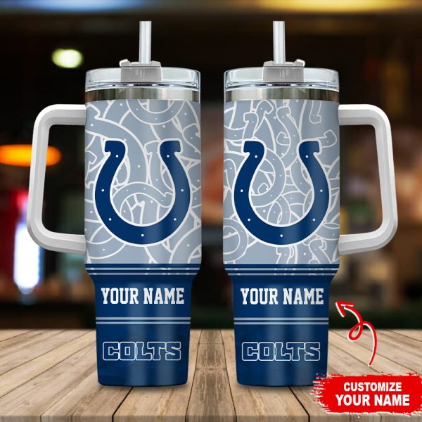 Indianapolis Colts NFL Custom Stanley Quencher 30oz-40oz Stainless Steel Tumbler Hot And Cold Tumbler
