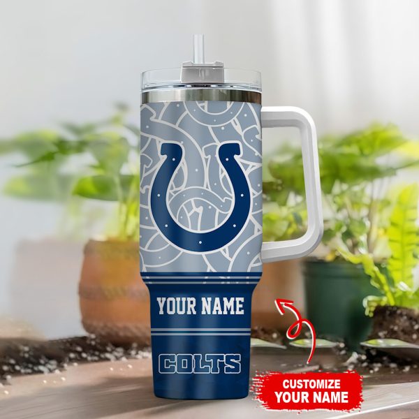Indianapolis Colts NFL Custom Stanley Quencher 30oz-40oz Stainless Steel Tumbler Hot And Cold Tumbler - Image 2