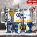 Indianapolis Colts NFL Corona Extra Custom Stanley Quencher 30oz-40oz Stainless Steel Tumbler Hot And Cold Tumbler