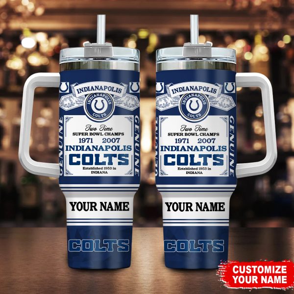 Indianapolis Colts NFL Super Bowl Champs Pride Custom Stanley Quencher 30oz-40oz Stainless Steel Tumbler Hot And Cold Tumbler