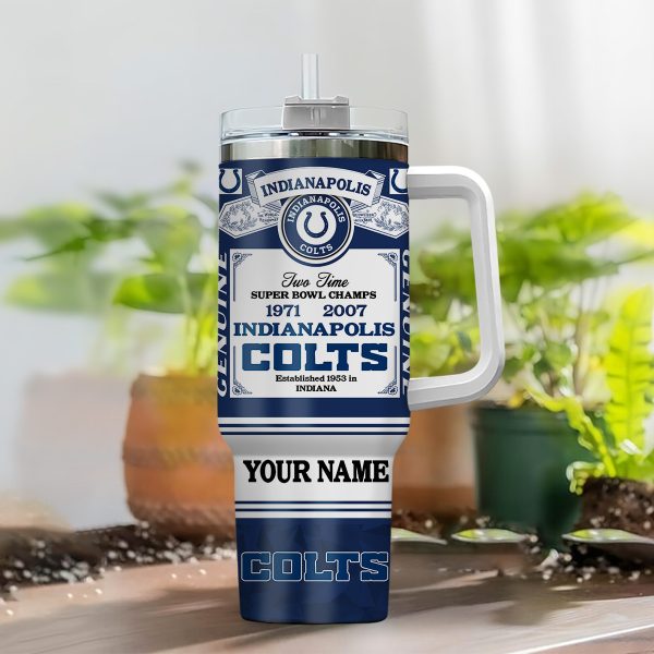 Indianapolis Colts NFL Super Bowl Champs Pride Custom Stanley Quencher 30oz-40oz Stainless Steel Tumbler Hot And Cold Tumbler - Image 2