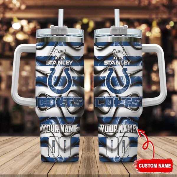Indianapolis Colts NFL Custom Stanley Quencher 30oz-40oz Stainless Steel Tumbler Hot And Cold Tumbler