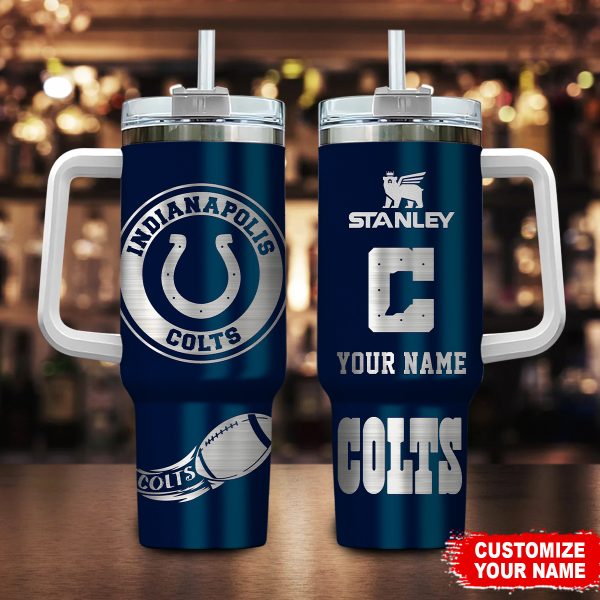Indianapolis Colts NFL Custom Stanley Quencher 30oz-40oz Stainless Steel Tumbler Hot And Cold Tumbler