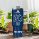 Indianapolis Colts NFL 3D Logo Custom Stanley Quencher 30oz-40oz Stainless Steel Tumbler Hot And Cold Tumbler