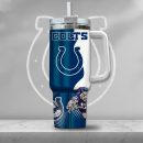 NFL Indianapolis Colts Gangster Skeleton Custom Stanley Quencher 30oz-40oz Stainless Steel Tumbler Hot And Cold Tumbler