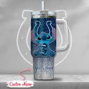 NFL Indianapolis Colts Stitch Glitter Custom Stanley Quencher 30oz-40oz Stainless Steel Tumbler Hot And Cold Tumbler