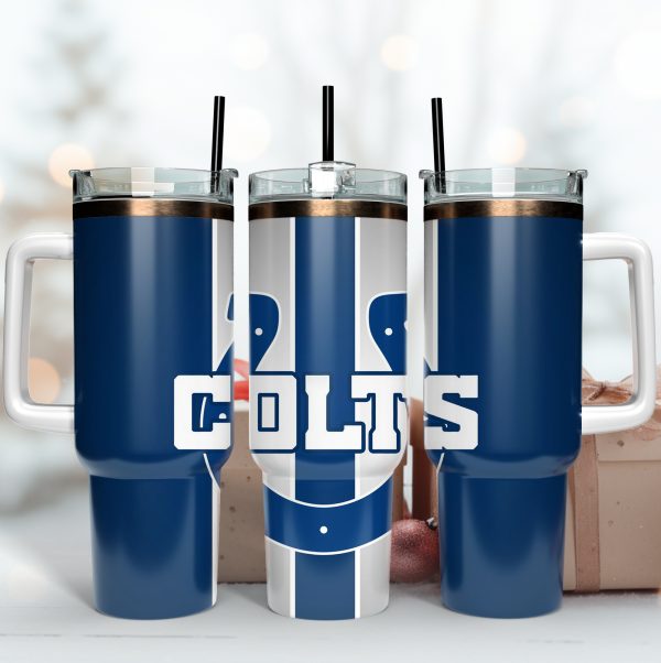 Indianapolis Colts NFL Custom Stanley Quencher 30oz-40oz Stainless Steel Tumbler Hot And Cold Tumbler