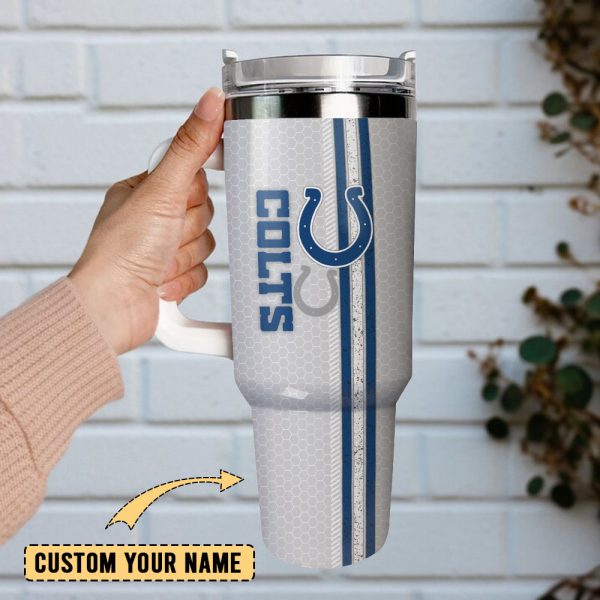 Indianapolis Colts Football NFL Sport Custom Stanley Quencher 30oz-40oz Stainless Steel Tumbler Hot And Cold Tumbler - Image 2