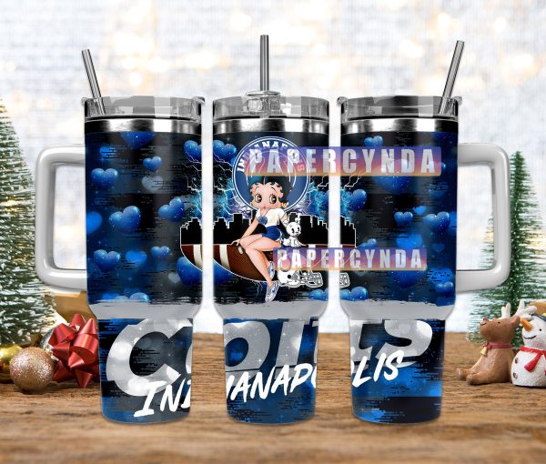 Indianapolis Colts NFL Sports Custom Stanley Quencher 30oz-40oz Stainless Steel Tumbler Hot And Cold Tumbler