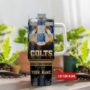 Indianapolis Colts NFL Glitter Golden Logo Custom Stanley Quencher 30oz-40oz Stainless Steel Tumbler Hot And Cold Tumbler