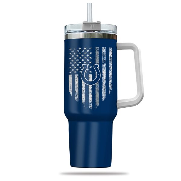 Indianapolis Colts NFL Custom Stanley Quencher 30oz-40oz Stainless Steel Tumbler Hot And Cold Tumbler - Image 2