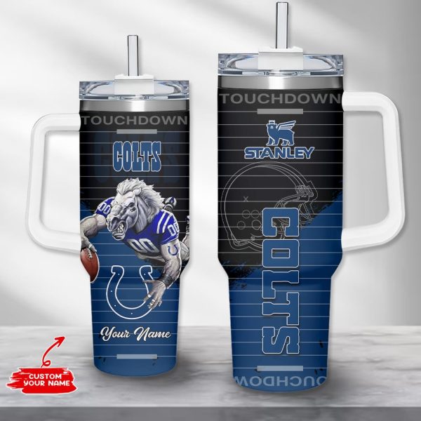 Indianapolis Colts NFL Custom Stanley Quencher 30oz-40oz Stainless Steel Tumbler Hot And Cold Tumbler
