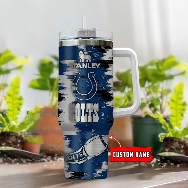Indianapolis Colts NFL Custom Stanley Quencher 30oz-40oz Stainless Steel Tumbler Hot And Cold Tumbler - Image 2