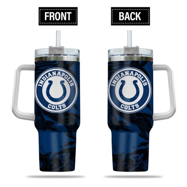 Indianapolis Colts NFL Custom Stanley Quencher 30oz-40oz Stainless Steel Tumbler Hot And Cold Tumbler