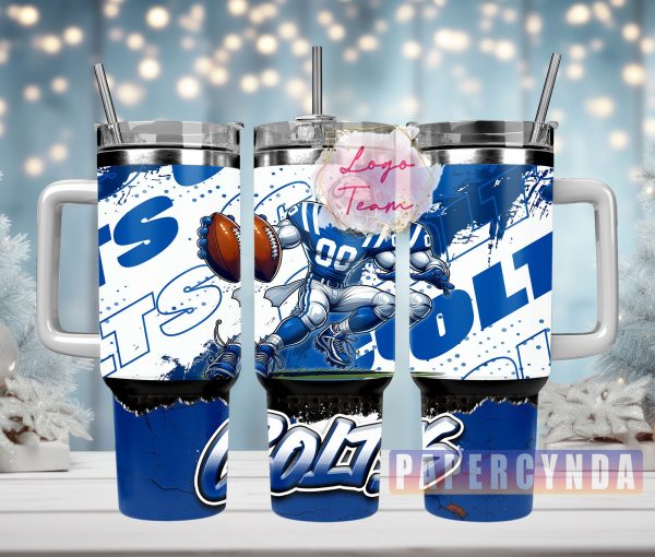 Indianapolis Colts NFL Sports Custom Stanley Quencher 30oz-40oz Stainless Steel Tumbler Hot And Cold Tumbler