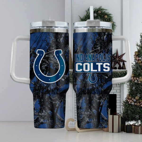 Indianapolis Colts NFL Custom Stanley Quencher 30oz-40oz Stainless Steel Tumbler Hot And Cold Tumbler