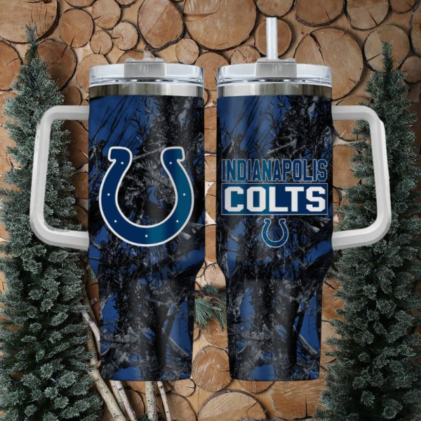 Indianapolis Colts NFL Custom Stanley Quencher 30oz-40oz Stainless Steel Tumbler Hot And Cold Tumbler - Image 2